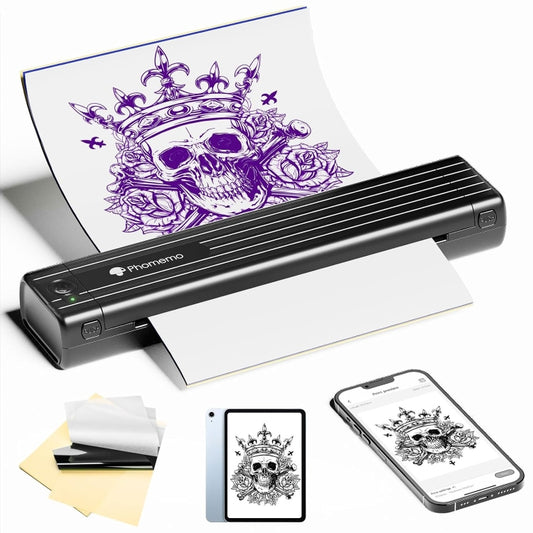 Phomemo TP83-BK Wireless Tattoo Stencil Printer With 10pcs Transfer Paper(Black) - Printer by Phomemo | Online Shopping UK | buy2fix