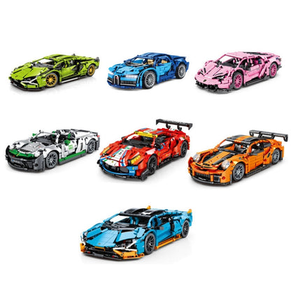 SEMBO 701924 1:14 Sports Racing Car Model Building Blocks Puzzle Assembly Children Toy - Building Blocks by SEMBO | Online Shopping UK | buy2fix