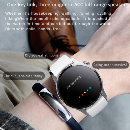 F207 Smart Watch 1.35-Inch Narrow Edge Screen Supports Bluetooth Calls / 24H Health Monitoring / 150+ Sports Modes, Color: Black 3-Beads Steel - Smart Watches by buy2fix | Online Shopping UK | buy2fix