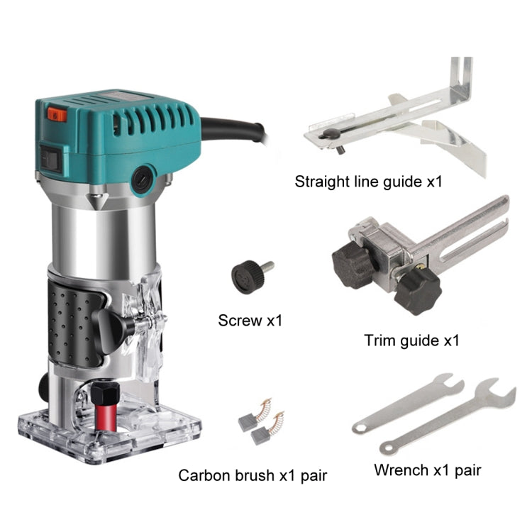 MOYI Aluminum Body Multifunctional Small Electric Woodworking Carving Slotting Trimming Machine, Specifications: 15 Milling Cutters EU Plug - Others by MOYI | Online Shopping UK | buy2fix