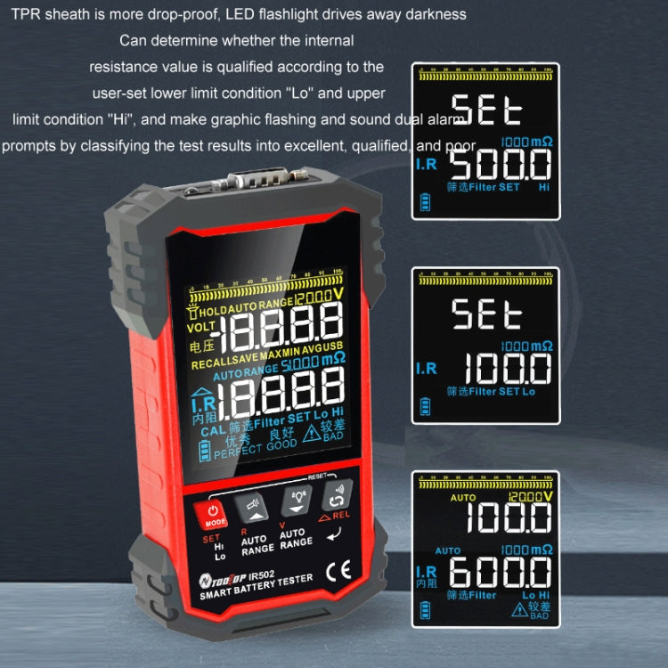 Battery Internal Resistance Tester Lead-Acid Alkaline Lithium Battery Tester, Model: IR502 - Battery & Resistance Tester by buy2fix | Online Shopping UK | buy2fix