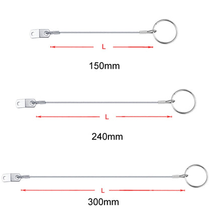 4.5mm 316 Stainless Steel Marine Hardware Spring Safety Stop, Specifications: 150mm Rope - Marine Accessories & Parts by buy2fix | Online Shopping UK | buy2fix