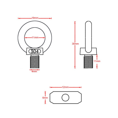 RV Sunshade 304 Stainless Steel Slide Rail Ring, Specifications: 2pcs M4 Ring + Cylinder + Purple Climbing Buckle - Marine Accessories & Parts by buy2fix | Online Shopping UK | buy2fix