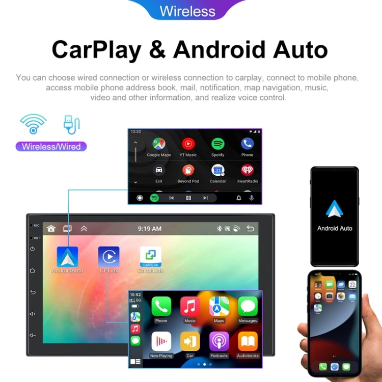 10.1inch Android 13.0 Dual Butt Universal Wireless Carplay Car Navigation Center Control All-In-One Monitor(Standard) - Car MP3 & MP4 & MP5 by buy2fix | Online Shopping UK | buy2fix