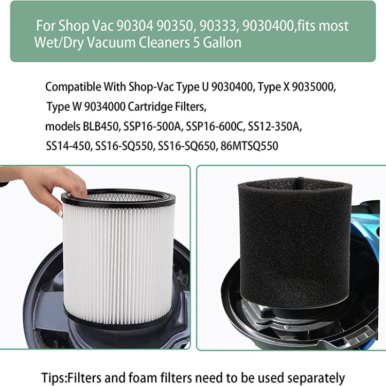 For Shop-Vac 90350 90304 90333 Vacuum Cleaner Accessories 1 Foam Filter - Other Accessories by buy2fix | Online Shopping UK | buy2fix