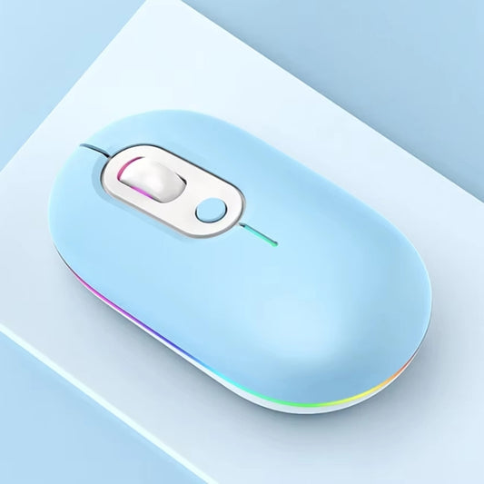 Rechargeable Illuminated Silent Wireless Mouse, Style: 2.4G+Bluetooth Blue - Wireless Mice by buy2fix | Online Shopping UK | buy2fix