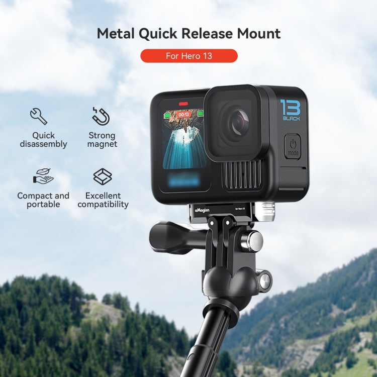 For GoPro HERO13 Black aMagisn Metal Magnetic Quick Release Base Dual Interface Adapter - Connection Mount by aMagisn | Online Shopping UK | buy2fix