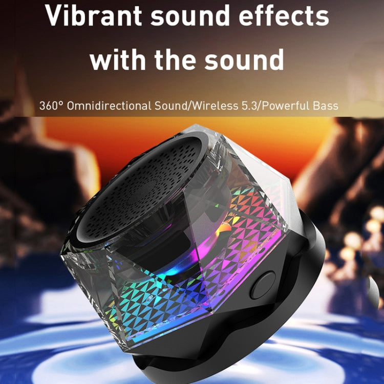 Magnetic Diamond Bluetooth Speaker with RGB Color Light Portable Phone Stand - Mini Speaker by buy2fix | Online Shopping UK | buy2fix