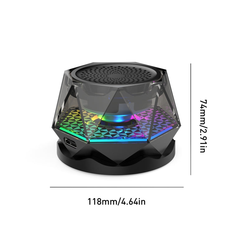 Magnetic Diamond Bluetooth Speaker with RGB Color Light Portable Phone Stand - Mini Speaker by buy2fix | Online Shopping UK | buy2fix