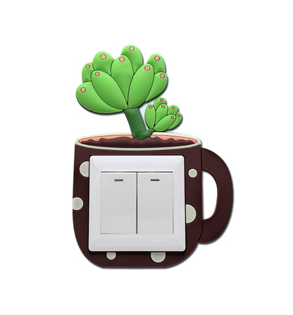 Luminous Three-dimensional Cactus Switch Sticker Socket Panel Cover Decor, Style: Winter Beauty - Sticker by buy2fix | Online Shopping UK | buy2fix