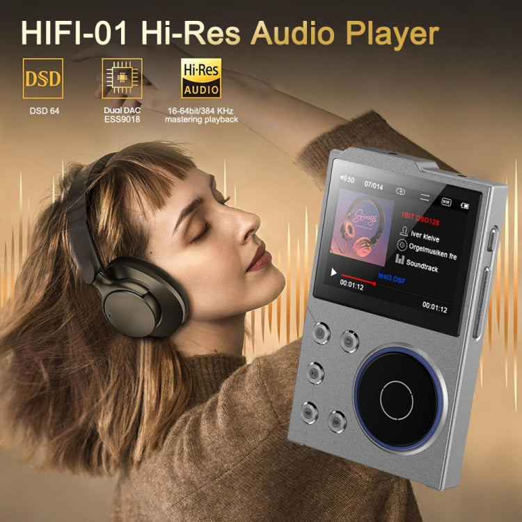 2.4 inch HIFI Bluetooth Music Player DSD256 Mastering Sound Quality Walkman, Memory: 16GB(Gray) - MP3 Player by buy2fix | Online Shopping UK | buy2fix