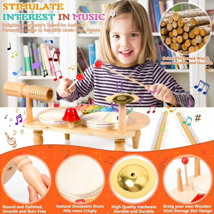 Children Wooden Desktop Music Percussion Toy Baby Early Learning Drum Enlightenment Toy, Style: Multi-function Percussion Table - Musical Instrument Toys by buy2fix | Online Shopping UK | buy2fix