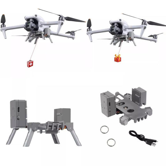 For DJI Air 3S / Air 3 Drone YX Airdrop System Rechargeable Thrower Load 500g(Gray) - Landing Gear by YX | Online Shopping UK | buy2fix