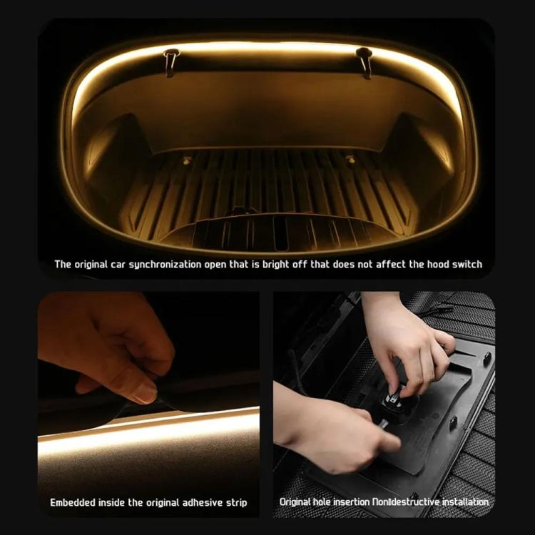 For Tesla Model 3 / Y Front Trunk Atmosphere Decorative Lights Welcome Light Bar(Warm Light) - Atmosphere lights by buy2fix | Online Shopping UK | buy2fix