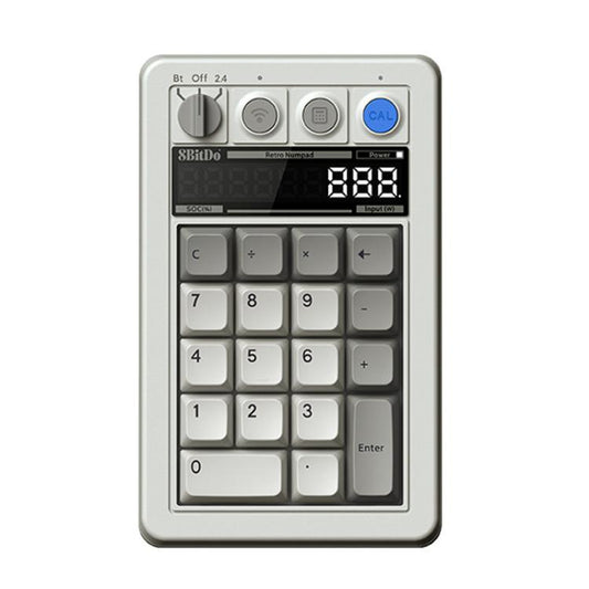 8BitDo Retro18 Tri-mode Connection Computer Mechanical Numeric Keyboard Counter 2 In 1(Light Gray M Version) - Mini Keyboard by 8BitDo | Online Shopping UK | buy2fix