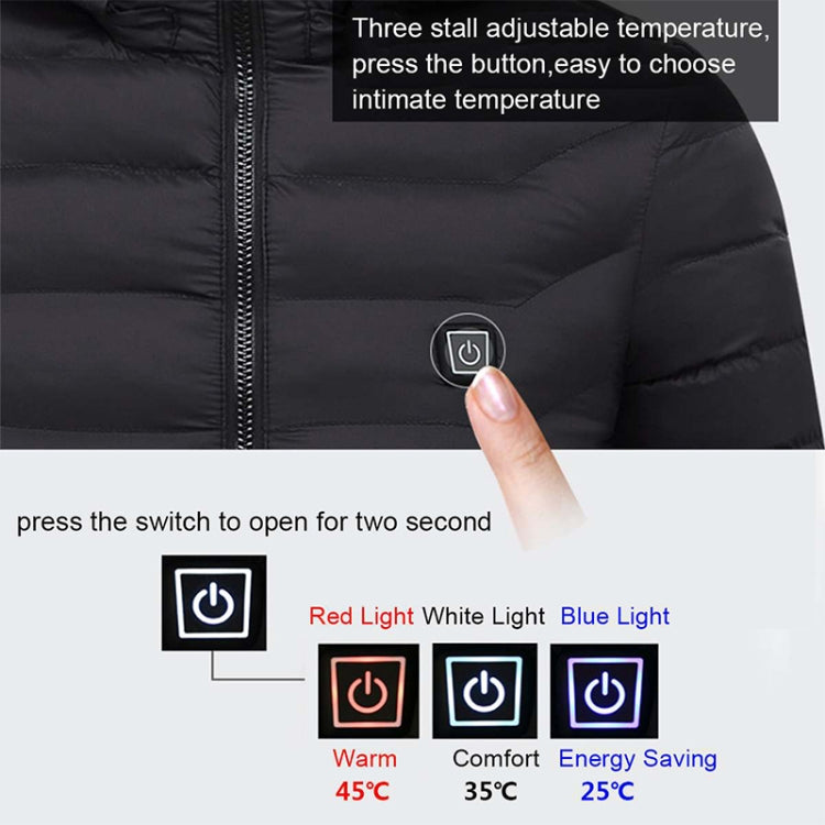 Winter Smart Electric Heating Hooded Jacket, Size:XXXL(Black) - Down Jackets by buy2fix | Online Shopping UK | buy2fix