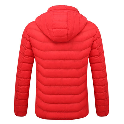 Winter Smart Electric Heating Hooded Jacket, Size:XXXXL(Red) - Down Jackets by buy2fix | Online Shopping UK | buy2fix