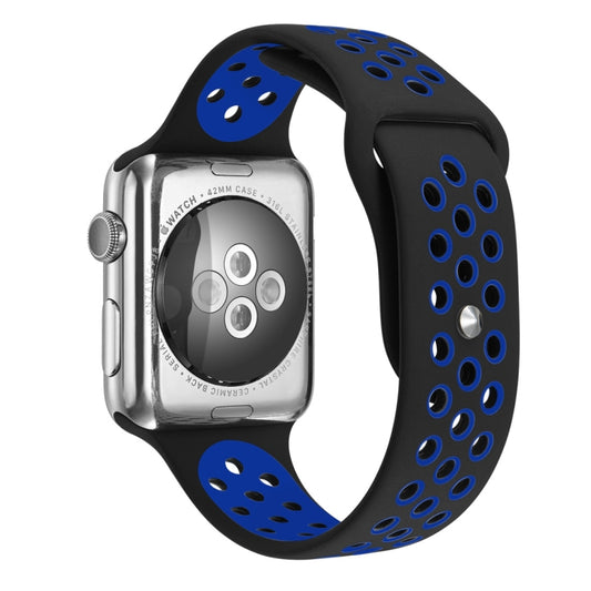 For Apple Watch Ultra 49mm&Watch Ultra 2 49mm / Series 9&8&7 45mm / SE 3&SE 2&6&SE&5&4 44mm / 3&2&1 42mm Fashionable Classical Silicone Sport Watch Band (Dark Blue) - Watch Bands by buy2fix | Online Shopping UK | buy2fix