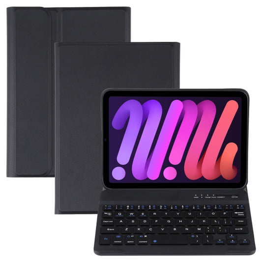 A06 Detachable Lambskin Texture Ultra-thin TPU Bluetooth Keyboard Leather Tablet Case with Stand For iPad mini 6 (Black) - For iPad mini by buy2fix | Online Shopping UK | buy2fix