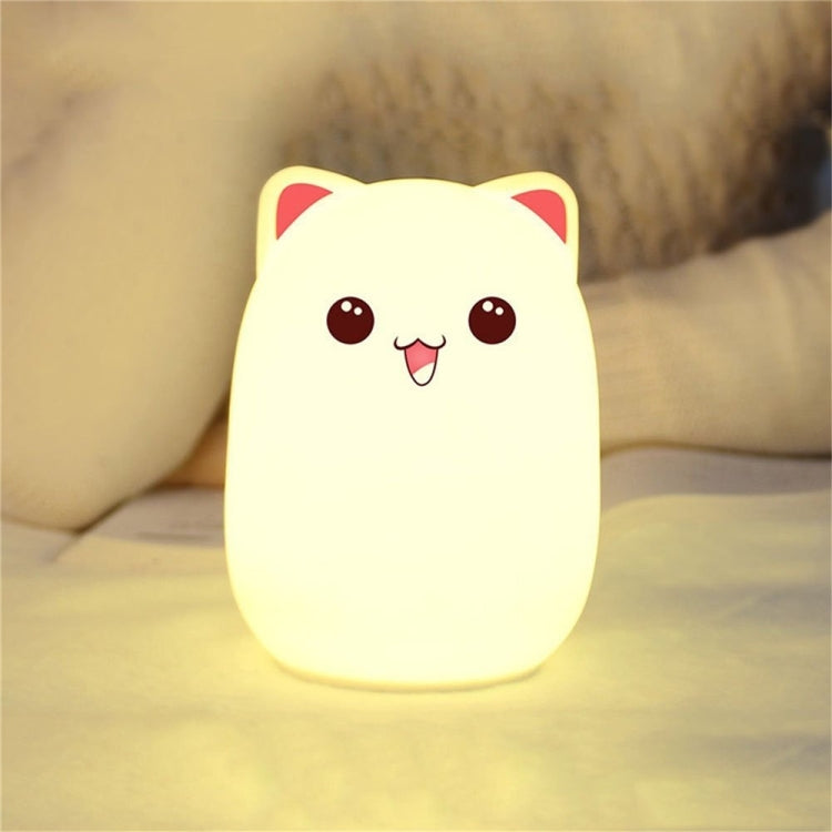 Color Change Cat Shape USB Rechargeable LED Silicone Soft Nightlight (Pink) - Night Lights by YWXLight | Online Shopping UK | buy2fix