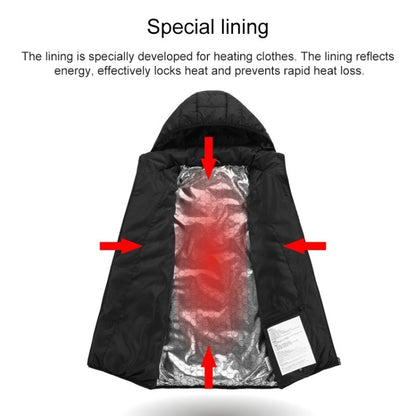 USB Heated Smart Constant Temperature Hooded Warm Coat for Men and Women (Color:Black Size:M) - Down Jackets by buy2fix | Online Shopping UK | buy2fix