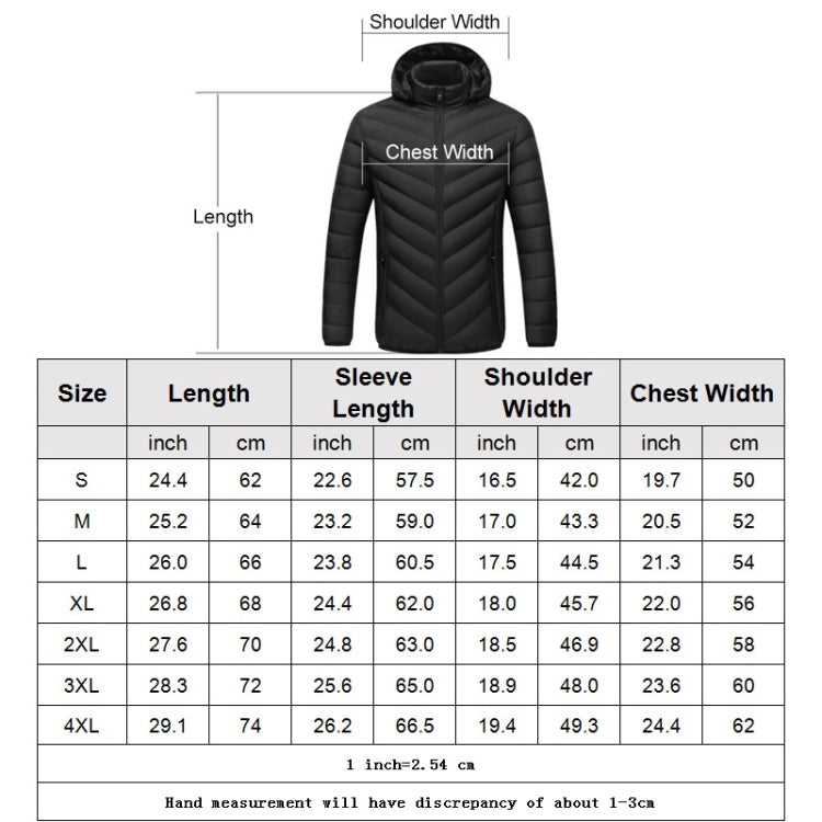 USB Heated Smart Constant Temperature Hooded Warm Coat for Men and Women (Color:Black Size:XXXL) - Down Jackets by buy2fix | Online Shopping UK | buy2fix