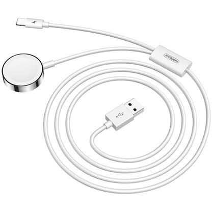 JOYROOM S-IW002 Ben Series 2 in 1 1.5m 3A Magnetic Charge Cable for Apple Watch(White) - Apple Accessories by JOYROOM | Online Shopping UK | buy2fix