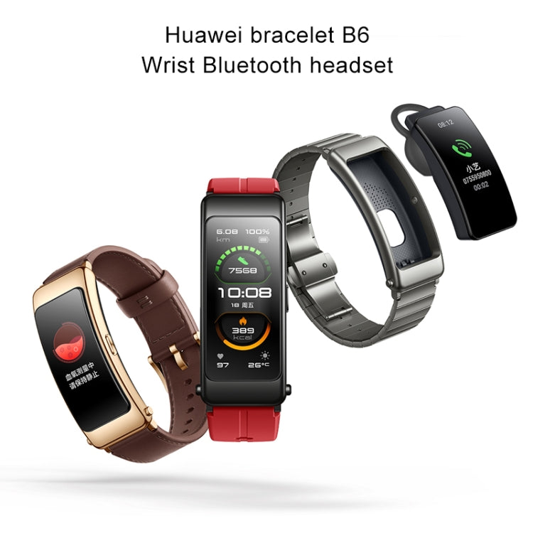 Original Huawei Band B6 FDS-B19 1.53 inch AMOLED Screen IP57 Waterproof Smart Bluetooth Earphone Wristband Bracelet, Sport Version, Support Heart Rate Monitor / Information Reminder / Sleep Monitor (Obsidian Black) - Wearable Devices by Huawei | Online Shopping UK | buy2fix