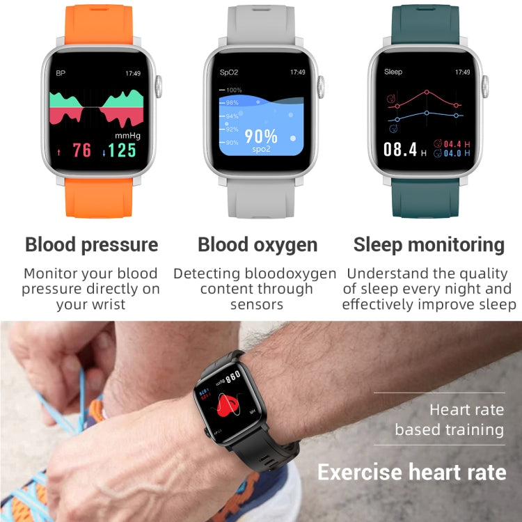 SE02 Bluetooth Smart Sports Watch, Support Heart Rate / Blood Pressure / Blood Oxygen Monitoring & Sleep Monitoring & Sedentary Reminder (Orange) - Smart Wear by buy2fix | Online Shopping UK | buy2fix