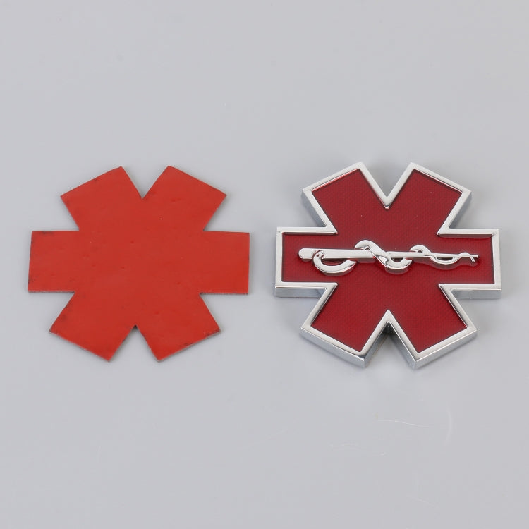 Car Star of Life Personalized Aluminum Alloy Decorative Stickers, Size: 6.5x0.5cm (Red) - 3D Metal Sticker by buy2fix | Online Shopping UK | buy2fix