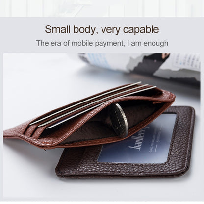 KB37 Antimagnetic RFID Litchi Texture Leather Card Holder Wallet Billfold for Men and Women (Brown) - Antimagnetic RFID Package by buy2fix | Online Shopping UK | buy2fix