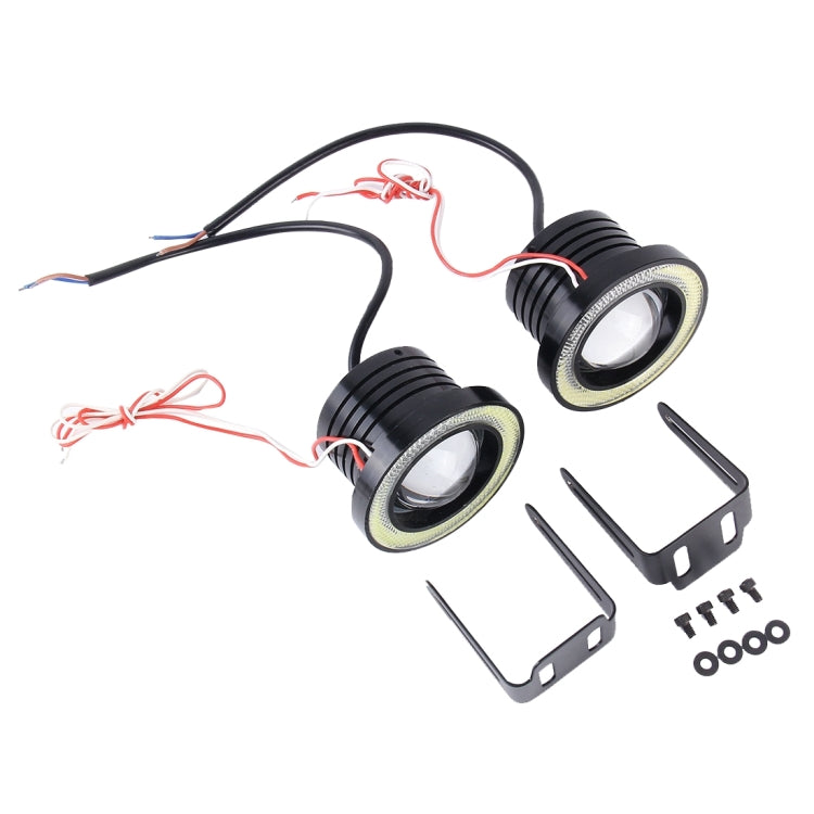 3.0 inch DC 12V 10W 900LM 6500K Car Angel Eyes Fog Lamp Foglight(White Light + White Light) - Fog / Driving Lights by buy2fix | Online Shopping UK | buy2fix