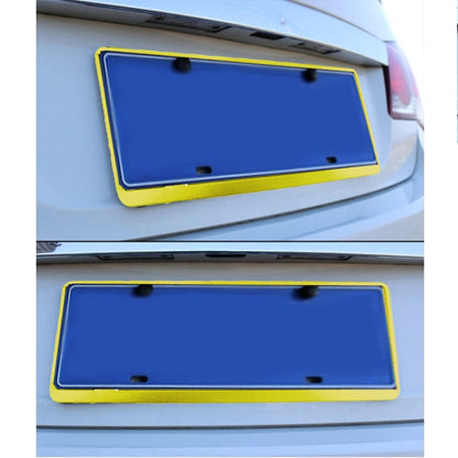 2 PCS Car License Plate Frames Car Styling License Plate Frame Aluminum Alloy Universal License Plate Holder Car Accessories(Yellow) - License Plate Covers & Frames by buy2fix | Online Shopping UK | buy2fix