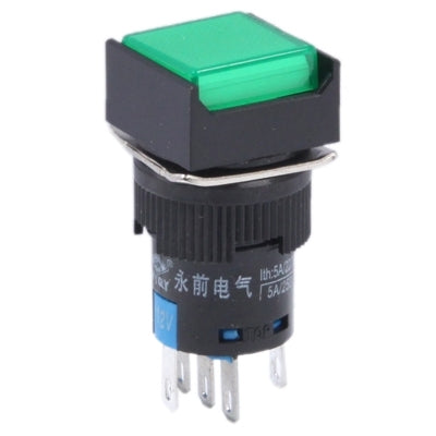 Car DIY Square Button Push Switch with LED Indicator, DC 24V(Green) - In Car by buy2fix | Online Shopping UK | buy2fix