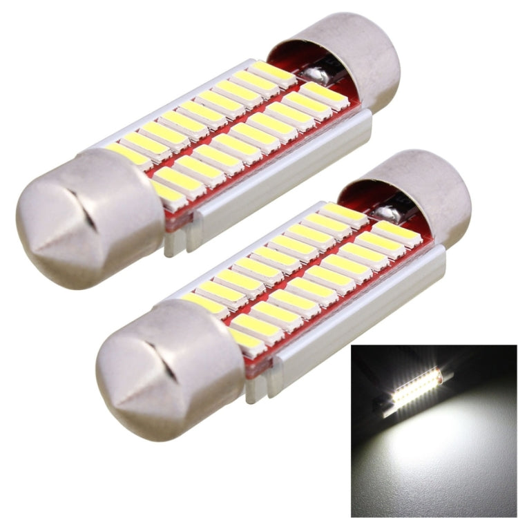 2 PCS Festoon 39mm 2W 200LM White Light 20 LED SMD 4014 Error Free License Plate Lights Car Light Bulb - Dome Lights by buy2fix | Online Shopping UK | buy2fix