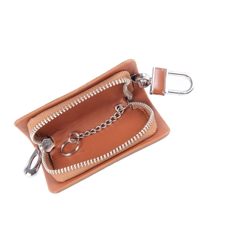 Universal Leather Flash Powder Texture Waist Hanging Zipper Wallets Key Holder Bag (No Include Key)(Brown) - Car Key Cases by buy2fix | Online Shopping UK | buy2fix