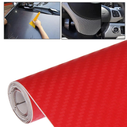 Car Decorative 3D Carbon Fiber PVC Sticker, Size: 152cm x 50cm(Red) - Auto Film by buy2fix | Online Shopping UK | buy2fix