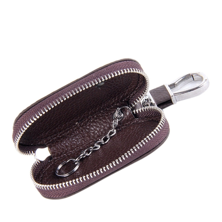 Universal Leather Crocodile Texture Waist Hanging Zipper Wallets Key Holder Bag (No Include Key)(Coffee) - Car Key Cases by buy2fix | Online Shopping UK | buy2fix