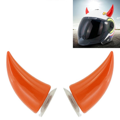 2 PCS Motorcycle Helmet Devil Decoration Motorbike Helmet Suction Cups Horns Decoration Headwear Sucker(Orange) - Ornamental Parts by buy2fix | Online Shopping UK | buy2fix