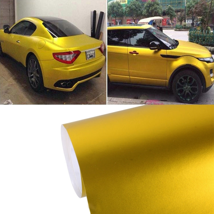 8m * 0.5m Ice Blue Metallic Matte Icy Ice Car Decal Wrap Auto Wrapping Vehicle Sticker Motorcycle Sheet Tint Vinyl Air Bubble Sticker(Gold) - Auto Film by buy2fix | Online Shopping UK | buy2fix