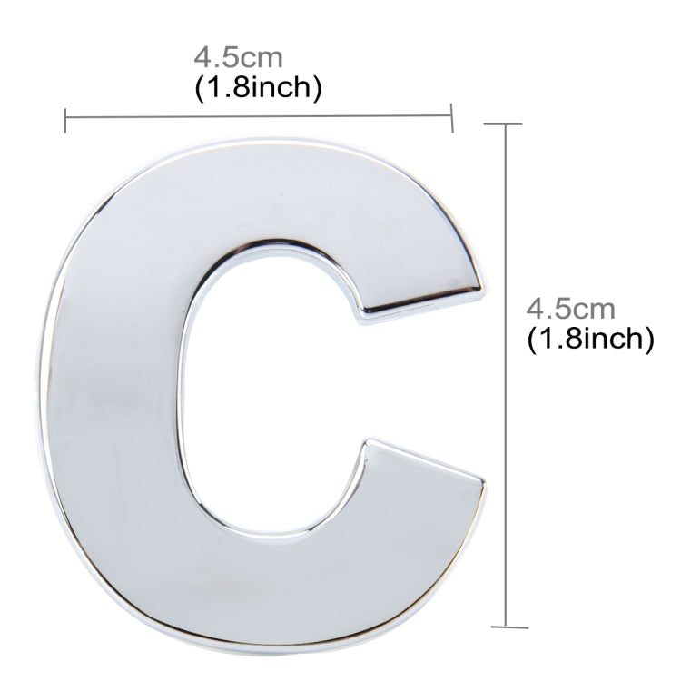 Car Vehicle Badge Emblem 3D English Letter C Self-adhesive Sticker Decal, Size: 4.5*4.5*0.5cm - 3D Metal Sticker by buy2fix | Online Shopping UK | buy2fix