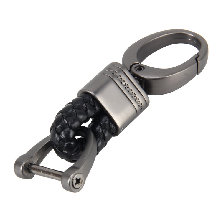 Weaving Band Metal Car Key Ring Braided Belt Key Chain(Black) - Key Rings by buy2fix | Online Shopping UK | buy2fix