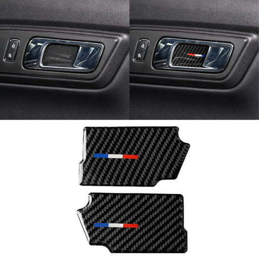 2 PCS Car USA Color Carbon Fiber Door Inner Handle Wrist Panel Decorative Sticker for Ford Mustang 2015-2017 - Car Interior Mouldings by buy2fix | Online Shopping UK | buy2fix