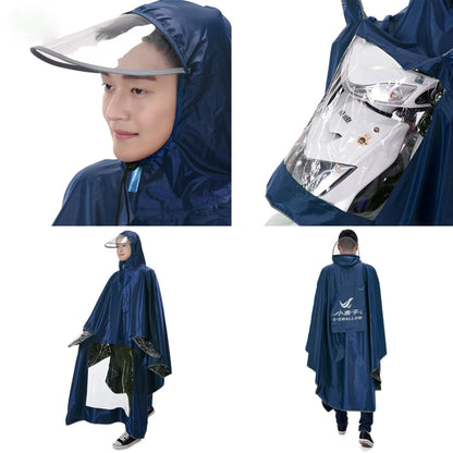 Universal Super Water-Resistant Dual Hooded Motorcycle Rain Poncho Coat Raincoat(Blue) - Raincoat by buy2fix | Online Shopping UK | buy2fix