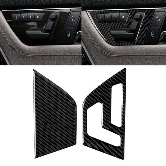 2 PCS Car Carbon Fiber Right Drive Seat Adjustment Panel Decorative Sticker for Mercedes-Benz W204 2007-2013 - Car Interior Mouldings by buy2fix | Online Shopping UK | buy2fix