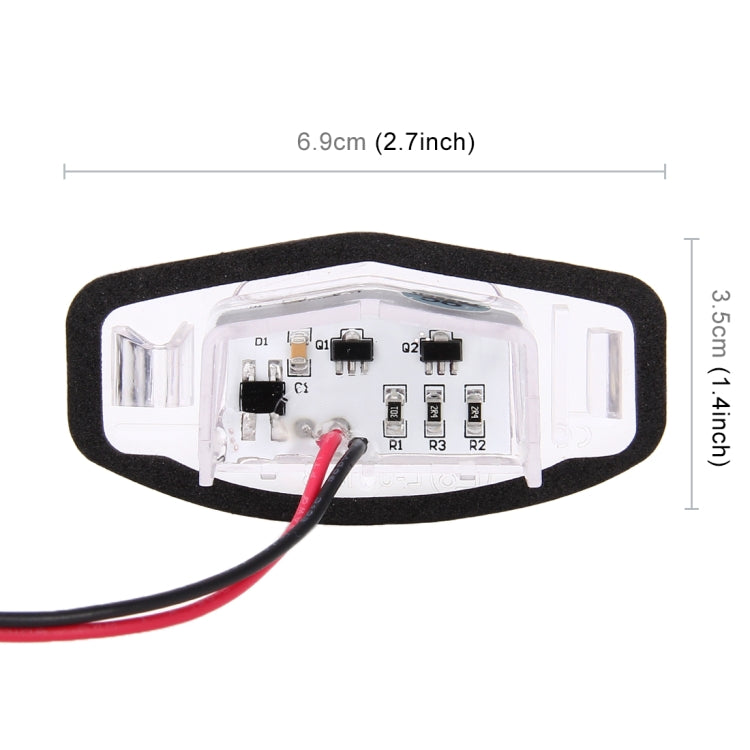 2 PCS DC 12V 2W 120LM 6000K LED License Plate Light 18-SMD Bulbs Lamps for Honda Civic VII4/5D 01-05, VIII 06-17, City 4D 03-09, Lengend 99-04 - License Plate Lights by buy2fix | Online Shopping UK | buy2fix