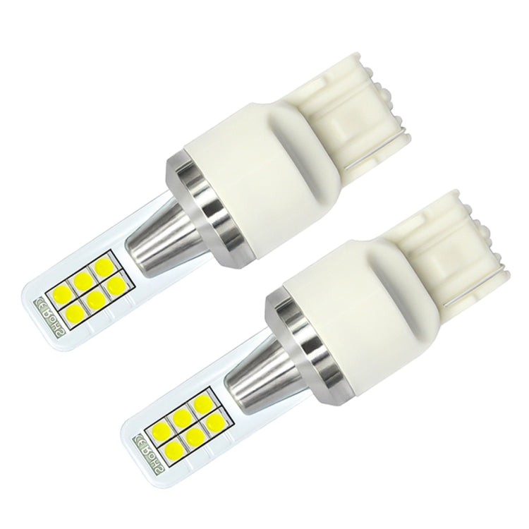 2 PCS T20 / 7440 12W 330LM Car Auto Turn Light Reversing Lights 12LEDs SMD-3030 Lamps, DC 12V-24V(Yellow Light) - Brake Lights by buy2fix | Online Shopping UK | buy2fix