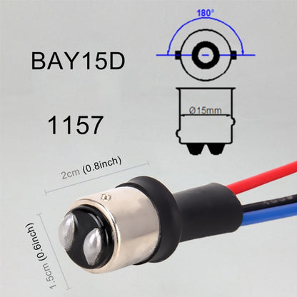 1 Pair 1157 / BAY15D Bulb Holder Base Male Socket with Wire - Wires by buy2fix | Online Shopping UK | buy2fix