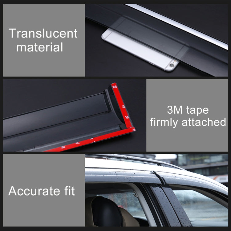 4 PCS Window Sunny Rain Visors Awnings Sunny Rain Guard for Ford Focus 2005-2011 Version Classic Style Hatchback - Window Foils & Solar Protection by buy2fix | Online Shopping UK | buy2fix