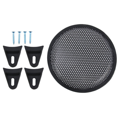 8 inch Car Auto Metal Mesh Black Round Hole Subwoofer Loudspeaker Protective Cover Mask Kit with Fixed Holder - In Car by buy2fix | Online Shopping UK | buy2fix